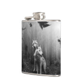 Witte Wolven Black en White Leaf ons alleen Heupfles (Links)