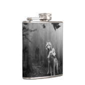 Witte Wolven Black en White Leaf ons alleen Heupfles (Rechts)