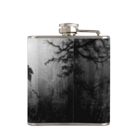 Witte Wolven Black en White Leaf ons alleen Heupfles (Achterkant)