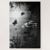 Witte Wolven Black en White Leaf ons alleen Legpuzzel (Verticaal)