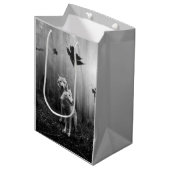 Witte Wolven Black en White Leaf ons alleen Medium Cadeauzakje (Voorkant Gekanteld)