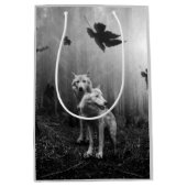 Witte Wolven Black en White Leaf ons alleen Medium Cadeauzakje (Voorkant)