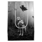 Witte Wolven Black en White Leaf ons alleen Medium Cadeauzakje (Achterkant)