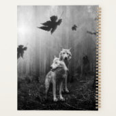 Witte Wolven Black en White Leaf ons alleen Planner (Achterkant)