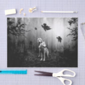 Witte Wolven Black en White Leaf ons alleen Tissuepapier (Craft)