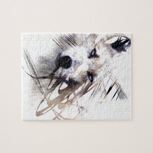 Witte wolven dierlijke kunst legpuzzel (Horizontaal)