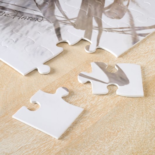 Witte wolven dierlijke kunst legpuzzel (Zijkant)