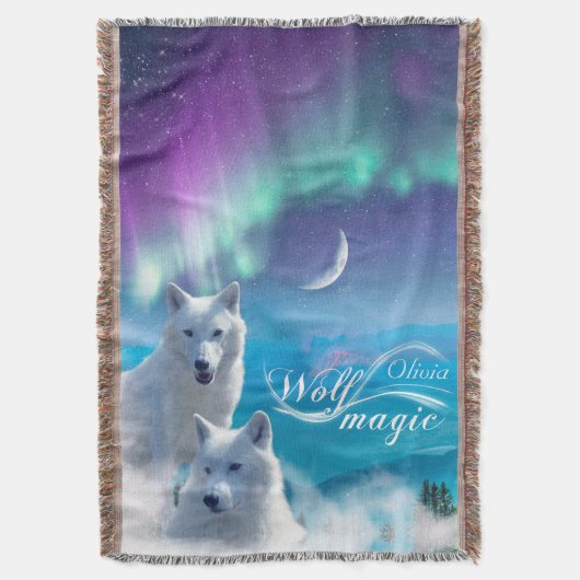 Witte wolven gepersonaliseerd deken (Voorkant Verticaal)