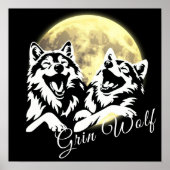 Witte wolven 'Grin Wolf' Poster (Voorkant)