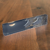 Witte wolven in de volle maan naambordje (Zijkant)