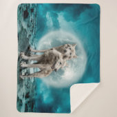 Witte Wolven Sherpa Deken (Voorkant)