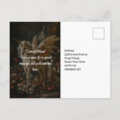 Witte Woud Eenhoorn Bloemen Pegasus Aanmoediging Briefkaart (Achterkant)