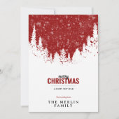 Witte Woud en Sneeuw Vrolijke Kerstvakantie Kaart (Voorkant)