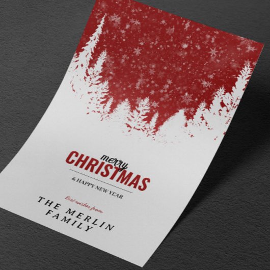 Witte Woud en Sneeuw Vrolijke Kerstvakantie Kaart