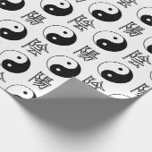 Witte Yinyang Symbool Chinese Patroon Cadeaupapier (Hoek)