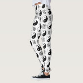 Witte Yinyang Symbool Chinese Patroon Leggings (Links)