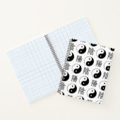 Witte Yinyang Symbool Chinese Patroon Notitieboek (Binnen)