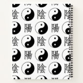 Witte Yinyang Symbool Chinese Patroon Notitieboek (Achterkant)