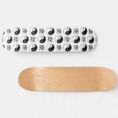 Witte Yinyang Symbool Chinese Patroon Persoonlijk Skateboard (Horizontaal)