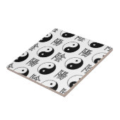 Witte Yinyang Symbool Chinese Patroon Tegeltje (Zijkant)