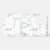 witte yoga posities lijntekeningen Case-Mate iPhone case (Achterkant (horizontaal))