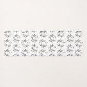 Witte yogha met een motief van lotusbloem yogamat (Achterkant (horizontaal))