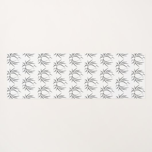 Witte yogha met een motief van lotusbloem yogamat (Achterkant (horizontaal))