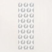 Witte yogha met een motief van lotusbloem yogamat (Achterkant)