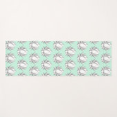 Witte yogha met een motief van lotusbloem yogamat (Voorkant (horizontaal))