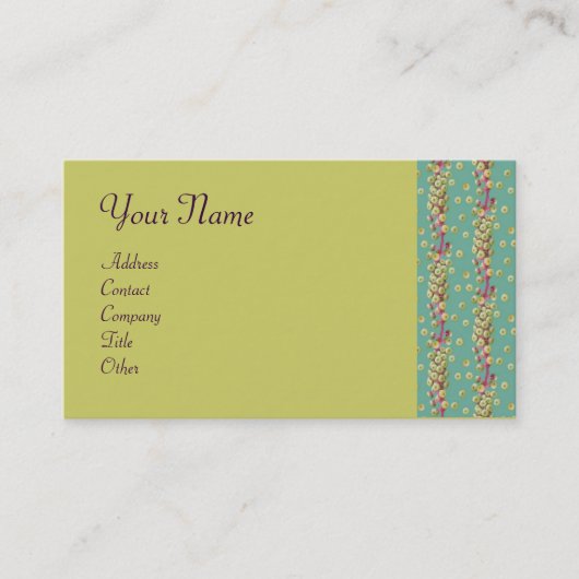 WITTE ZAAIZAAD, lichtgele, roze paars Visitekaartje (Voorkant)