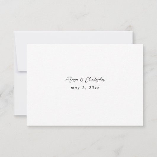 Witte zachte bloemen en eucalyptus geen koraal RSV RSVP Kaartje (Achterkant)