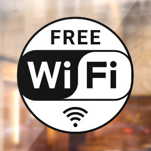 Witte zakelijke gratis wifi-vensterstickers raamsticker