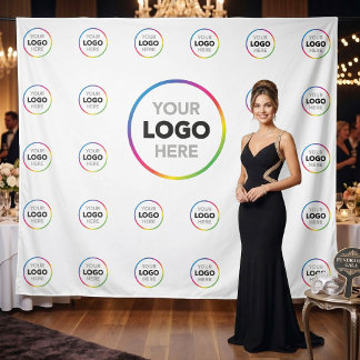 Witte zakelijke logo achtergrond | Decoratie voor  Wandkleed