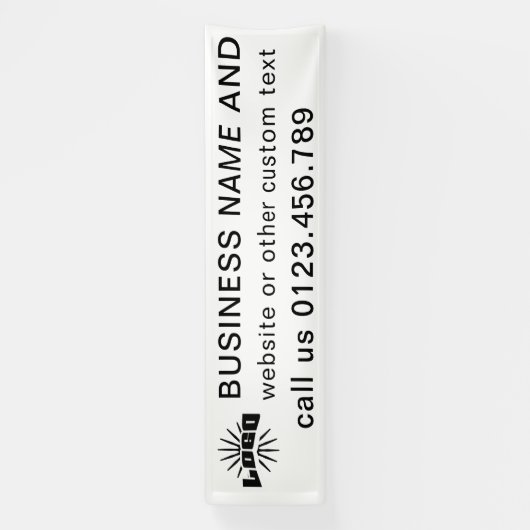 Witte Zakelijke logo Bedrijf openlucht 10 ' lang V Spandoek (Verticaal)