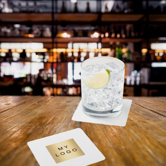 Witte zakelijke logo kartonnen onderzetters