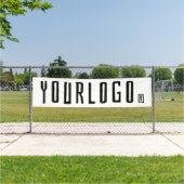 Witte Zakelijke logo Minimaal merk Openlucht 10 '  Spandoek (Insitu)