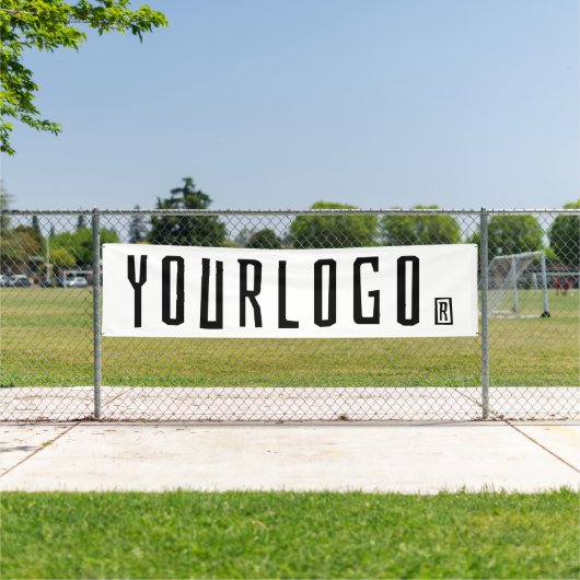 Witte Zakelijke logo Minimaal merk Openlucht 10 '  Spandoek (Insitu)