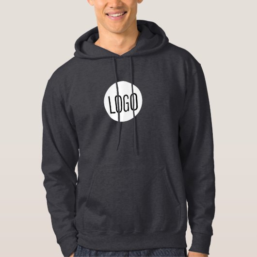 witte zakelijke logo op zwart hoodie (Voorkant)