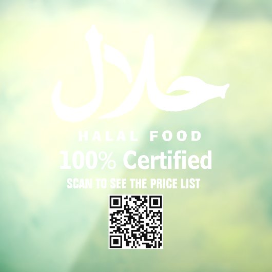 Witte zakelijke QR-code Halal Raamsticker (Vel 3)
