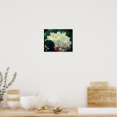 witte zaleasbloem met regendruppels poster (Keuken)