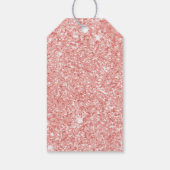 Witte zalm roze glitter hart liefde cadeaulabel (Achterkant)
