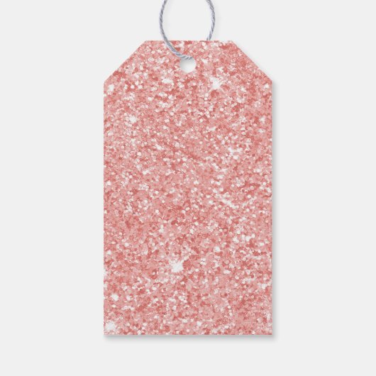 Witte zalm roze glitter hart liefde cadeaulabel (Achterkant)