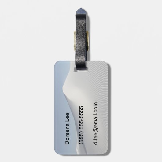 Witte Zand Bagagelabel (Achterkant verticaal)