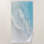 Witte zand-beugel Waterverf - Blauwgroen Aqua Turq Strandlaken (Voorkant)