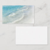 Witte zand-beugel Waterverf - Blauwgroen Aqua Turq Visitekaartje (Voorkant / Achterkant)