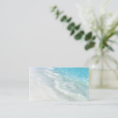 Witte zand-beugel Waterverf - Blauwgroen Aqua Turq Visitekaartje (Staand voorkant)