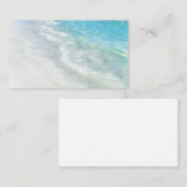Witte zand-beugel Waterverf - Blauwgroen Aqua Turq Visitekaartje (Voorkant / Achterkant)