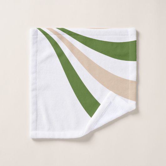 Witte, Zand en Palm Green Wave Bad Handdoek (Wasdoekje)