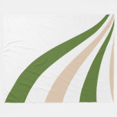 Witte, Zand en Palm Green Wave Fleece Deken (Voorkant (Horizontaal))