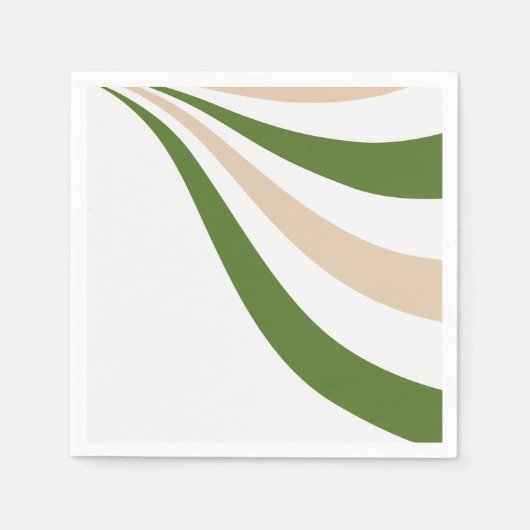 Witte, Zand en Palm Green Wave Servet (Voorkant)